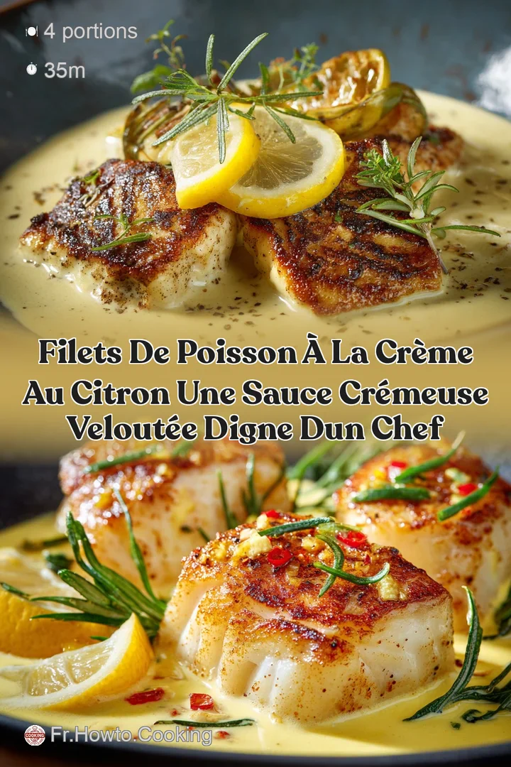 Filets de Poisson &agrave; la Cr&egrave;me au Citron Une Sauce Cr&eacute;meuse Velout&eacute;e Digne dun Chef