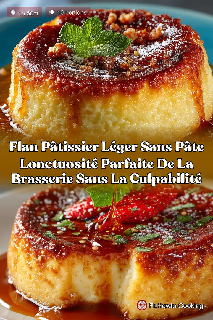 Flan Pâtissier Léger Sans Pâte Lonctuosité parfaite de la brasserie sans la culpabilité