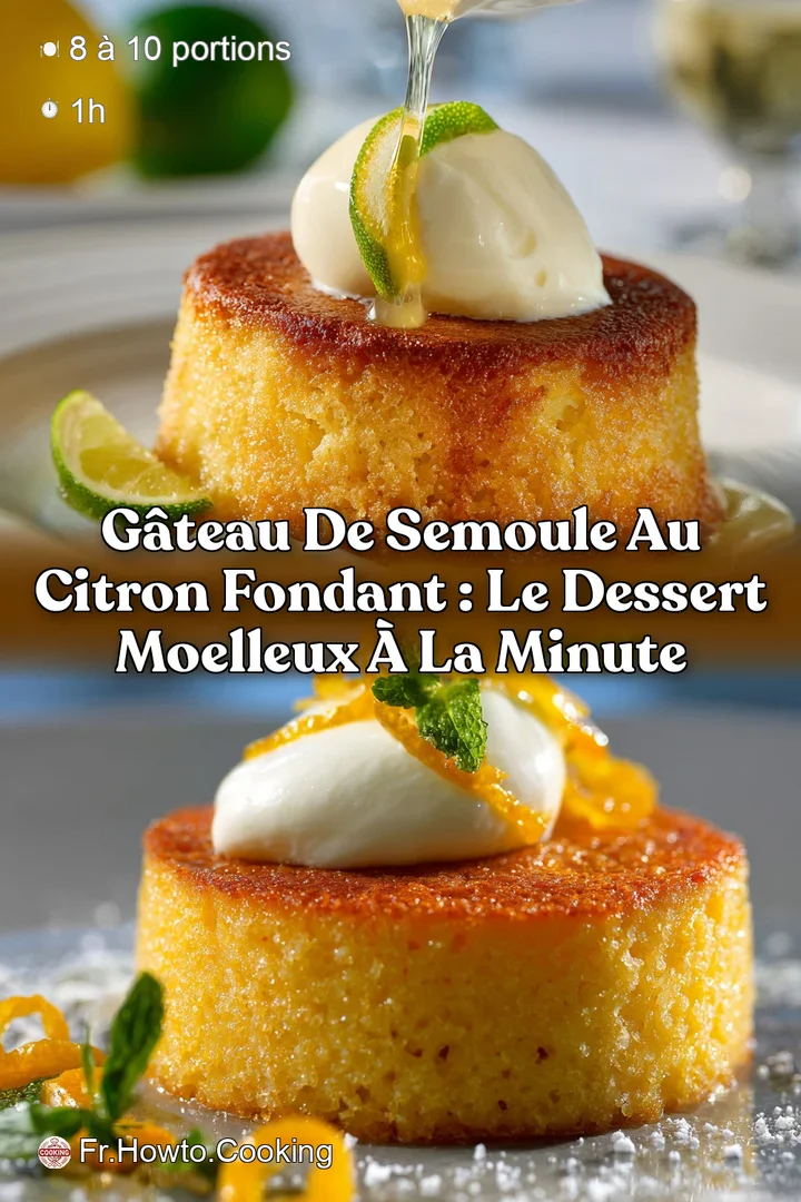 G&acirc;teau de Semoule au Citron Fondant : Le Dessert Moelleux &agrave; la Minute