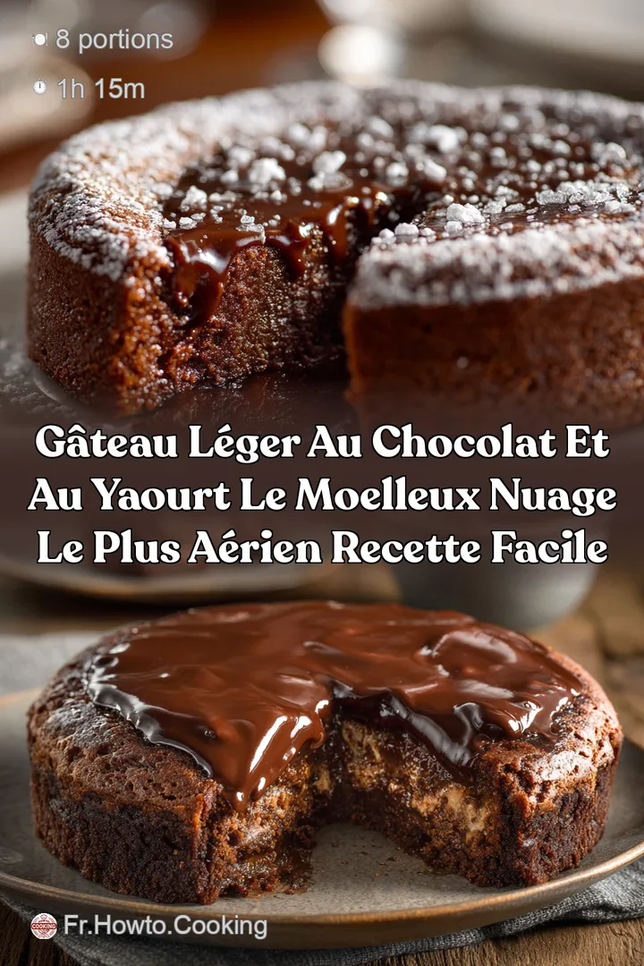 G&acirc;teau L&eacute;ger au Chocolat et au Yaourt Le Moelleux Nuage le plus a&eacute;rien Recette facile