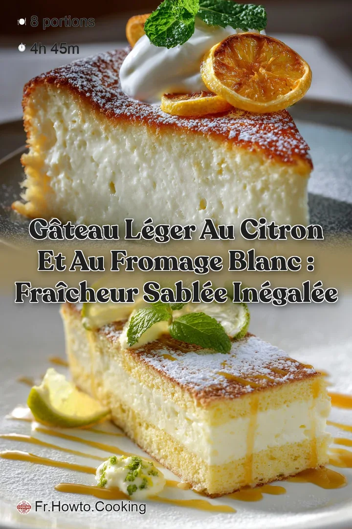 G&acirc;teau L&eacute;ger au Citron et au Fromage Blanc : Fra&icirc;cheur Sabl&eacute;e In&eacute;gal&eacute;e