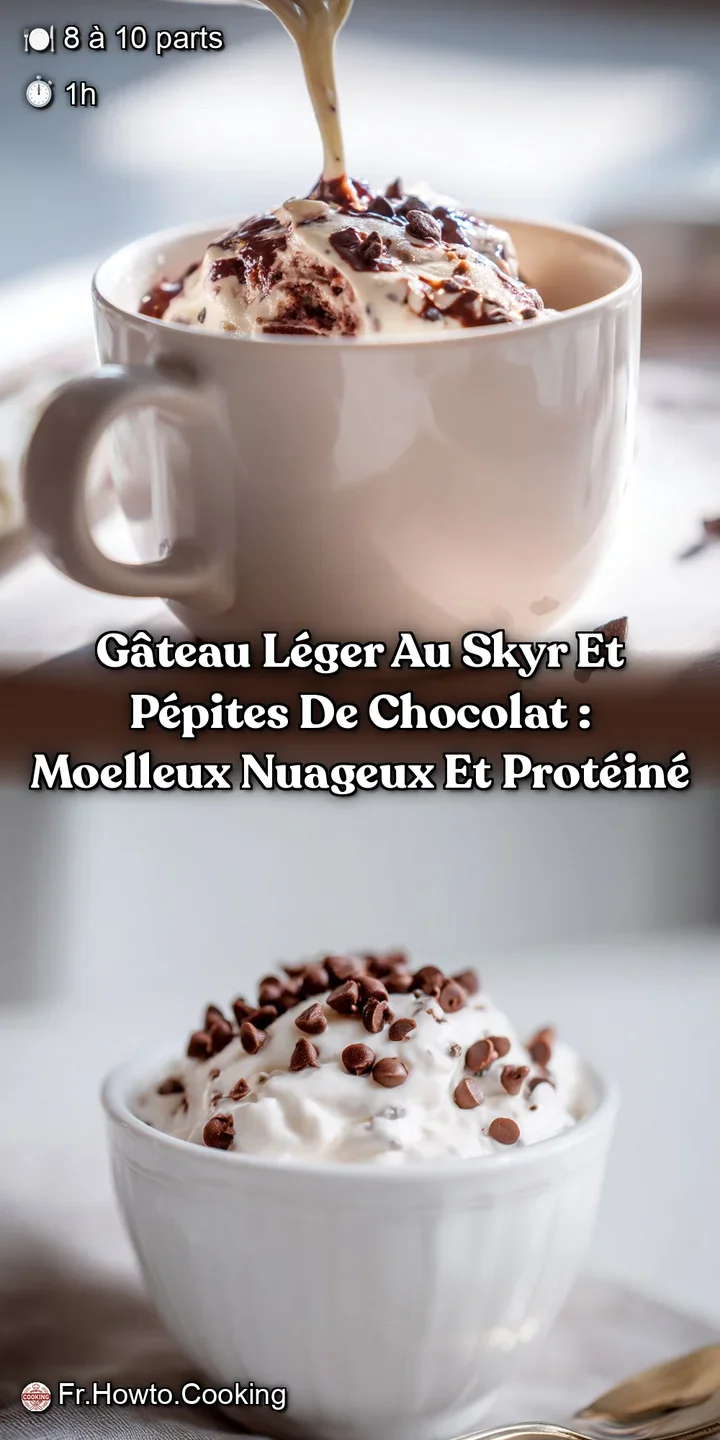 G&acirc;teau L&eacute;ger au Skyr et P&eacute;pites de Chocolat : Moelleux Nuageux et Prot&eacute;in&eacute;