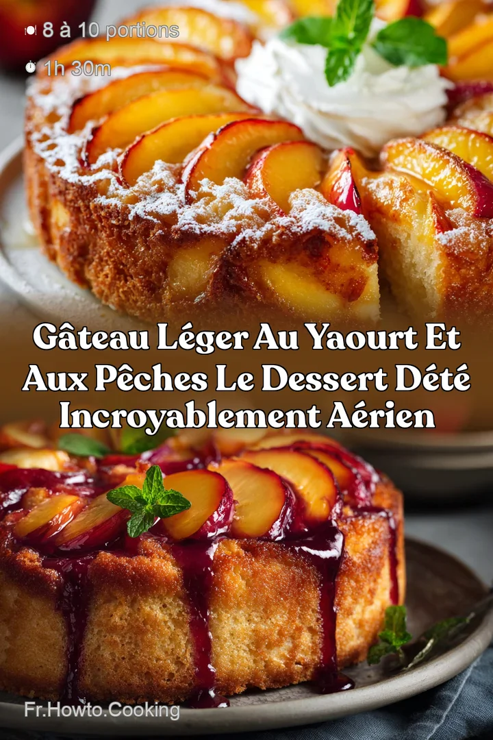 G&acirc;teau L&eacute;ger au Yaourt et aux P&ecirc;ches Le dessert d&eacute;t&eacute; incroyablement a&eacute;rien