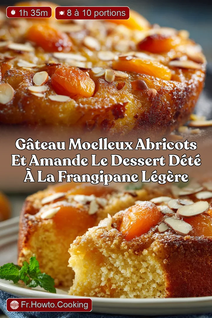 G&acirc;teau moelleux abricots et amande Le dessert d&eacute;t&eacute; &agrave; la frangipane l&eacute;g&egrave;re