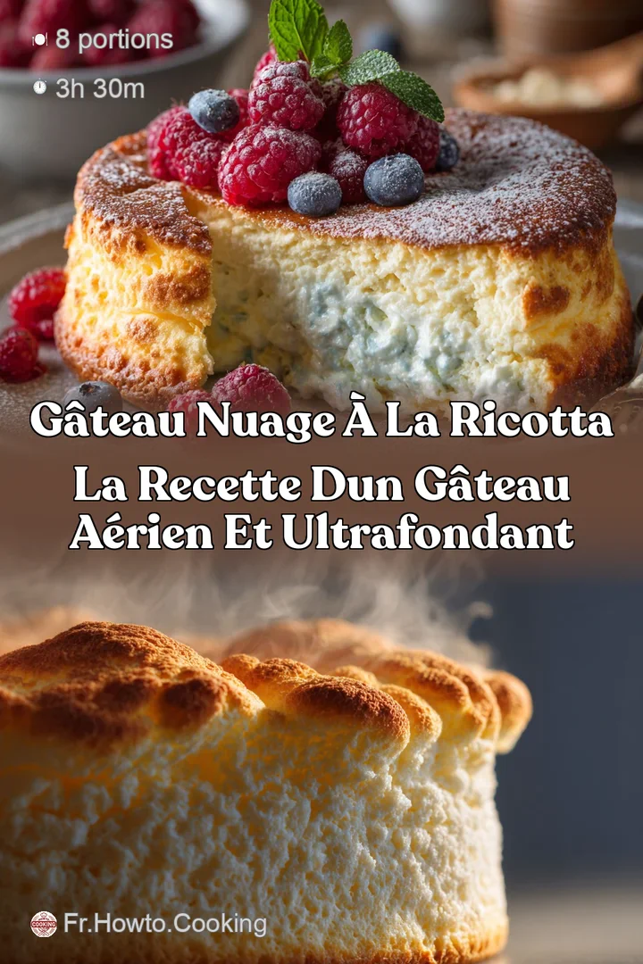 G&acirc;teau Nuage &agrave; la Ricotta La recette dun g&acirc;teau a&eacute;rien et ultrafondant