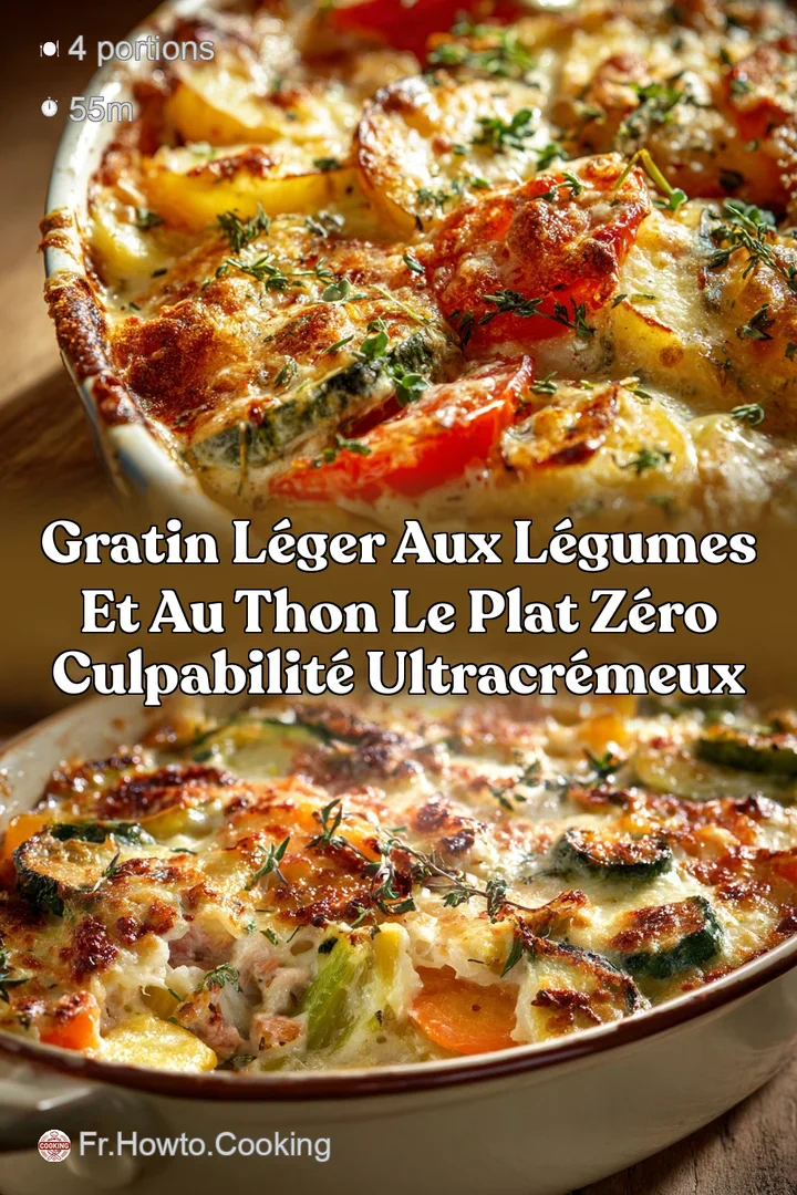 Gratin l&eacute;ger aux l&eacute;gumes et au Thon Le plat z&eacute;ro culpabilit&eacute; ultracr&eacute;meux
