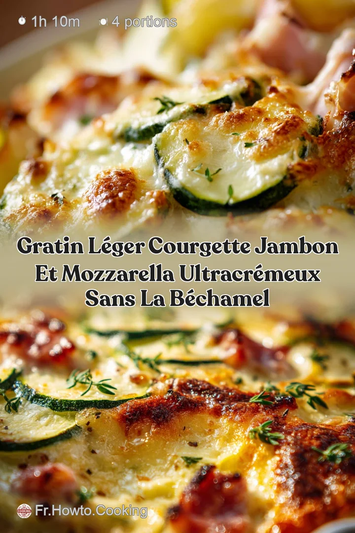 Gratin L&eacute;ger Courgette Jambon et Mozzarella ultracr&eacute;meux sans la b&eacute;chamel