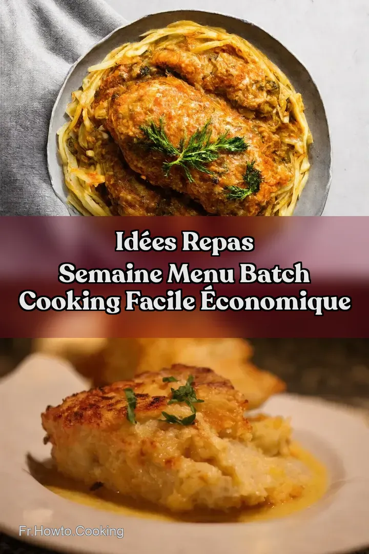 Id&eacute;es Repas Semaine Menu Batch Cooking Facile &Eacute;conomique