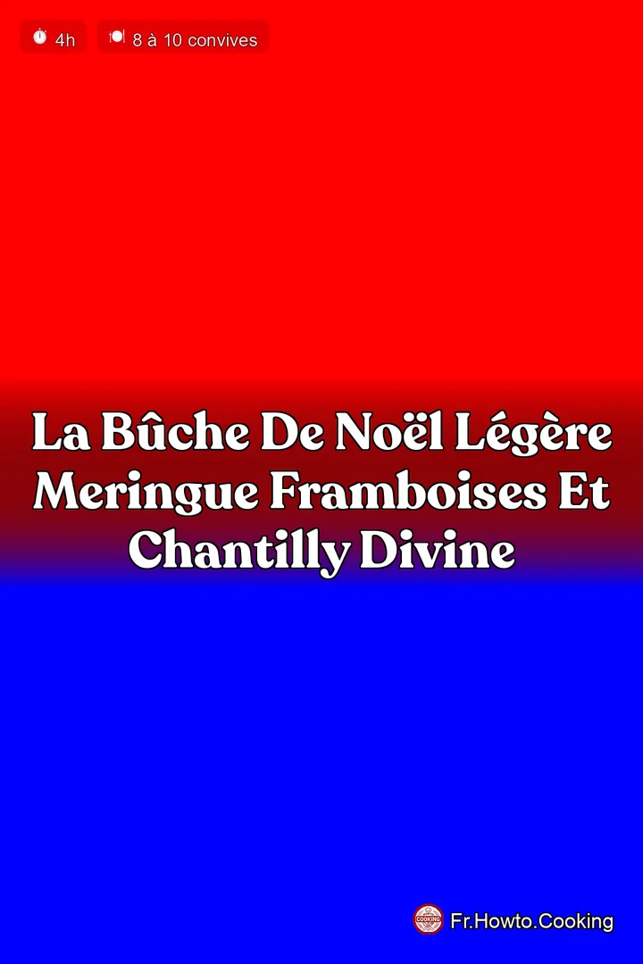 La Bûche de Noël Légère Meringue Framboises et Chantilly Divine
