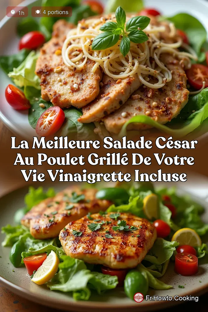 La Meilleure Salade César au Poulet Grillé de Votre Vie Vinaigrette Incluse