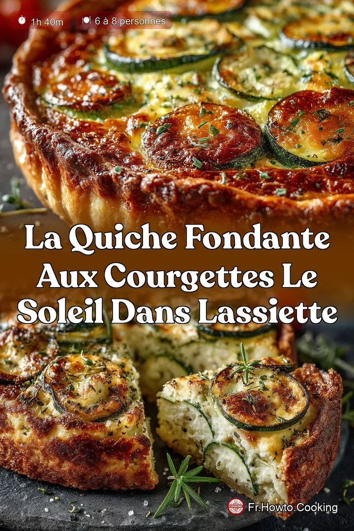 La Quiche Fondante aux Courgettes Le Soleil dans lAssiette