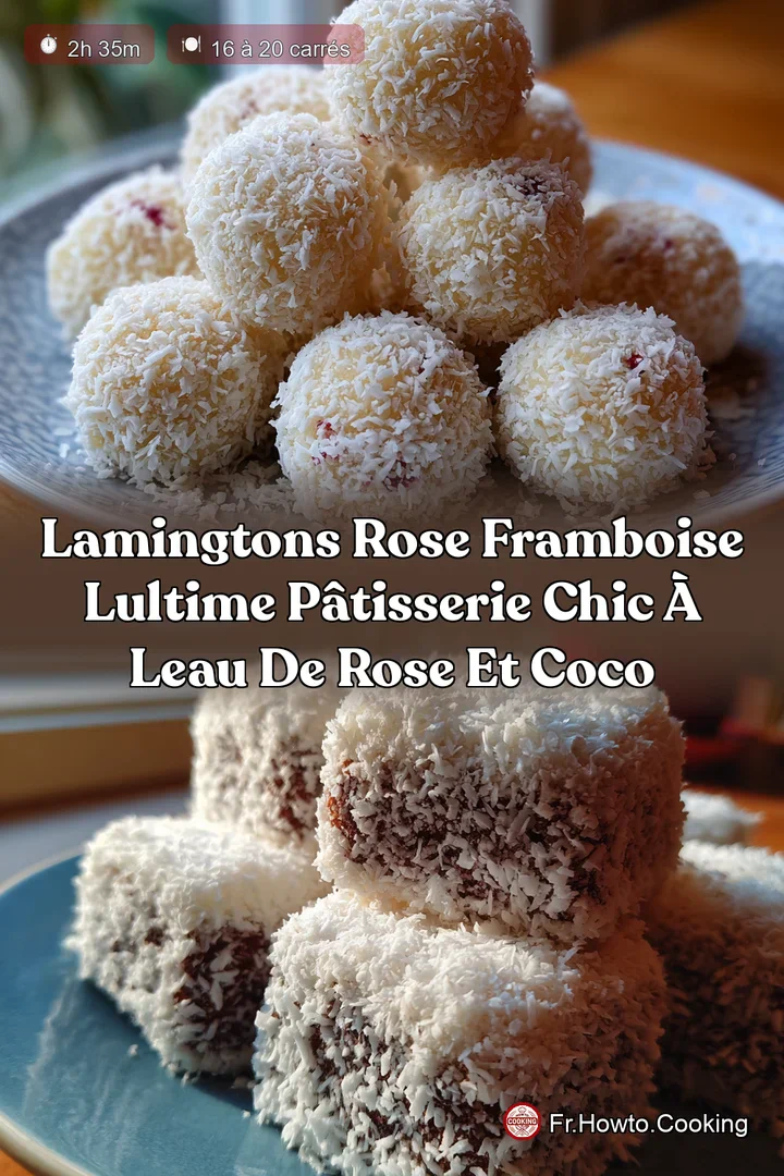 Lamingtons Rose Framboise LUltime Pâtisserie Chic à lEau de Rose et Coco