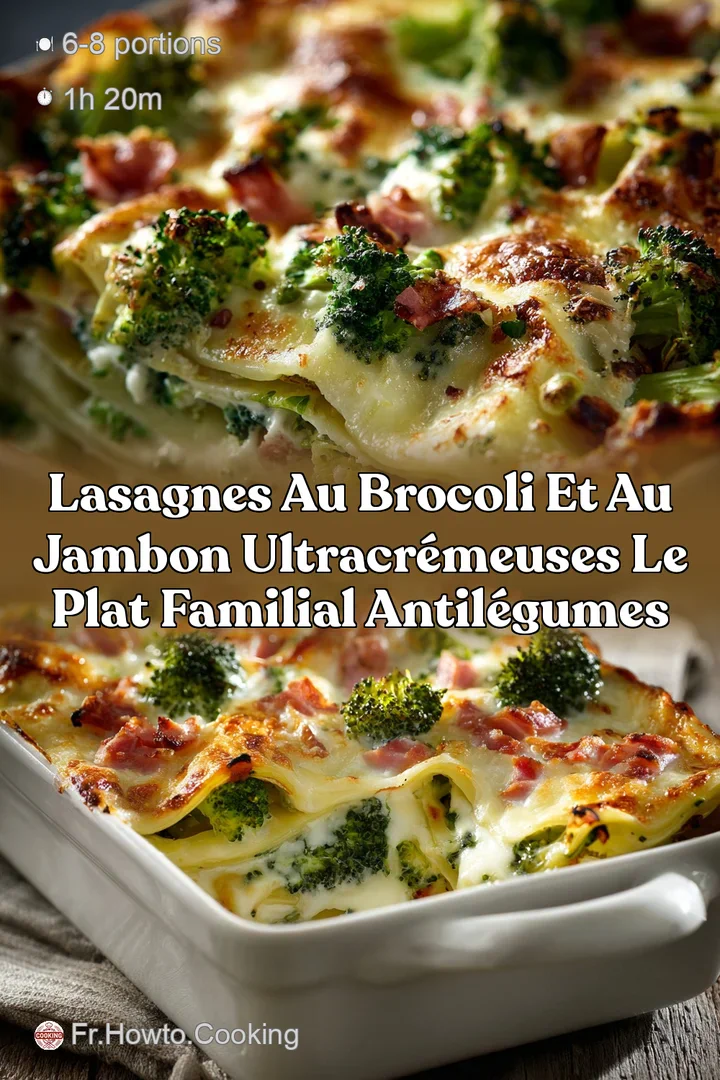Lasagnes au Brocoli et au Jambon ultracr&eacute;meuses Le plat familial antil&eacute;gumes