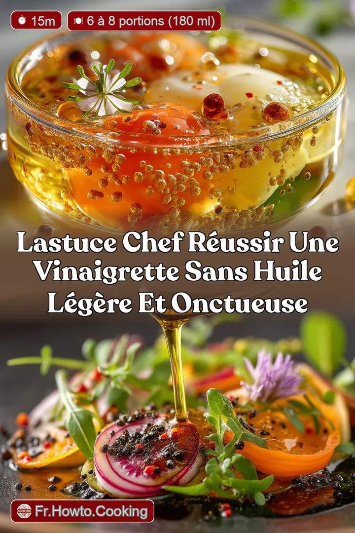 LAstuce Chef R&eacute;ussir une Vinaigrette Sans Huile L&eacute;g&egrave;re et onctueuse