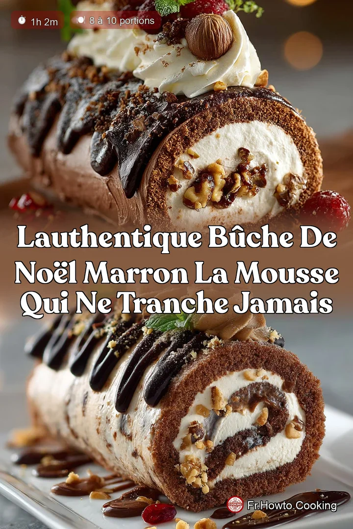 LAuthentique Bûche de Noël Marron La Mousse qui ne Tranche Jamais