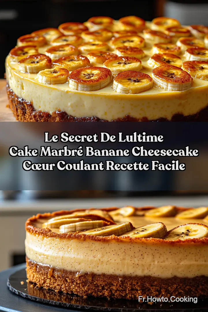 Le Secret de lUltime Cake Marbr&eacute; Banane Cheesecake C&oelig;ur Coulant Recette Facile