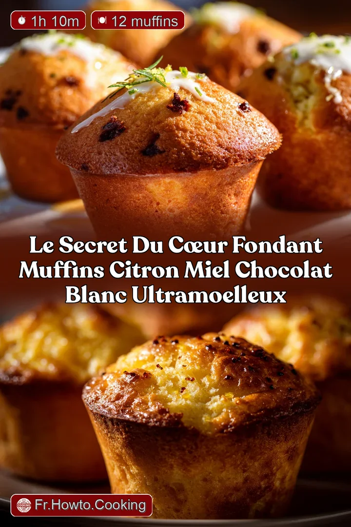 Le secret du c&oelig;ur fondant Muffins Citron Miel Chocolat Blanc ultramoelleux