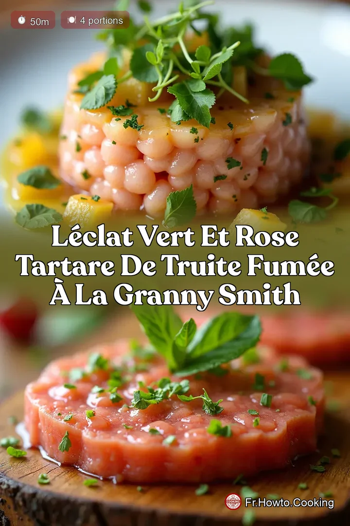 LÉclat Vert et Rose Tartare de Truite Fumée à la Granny Smith