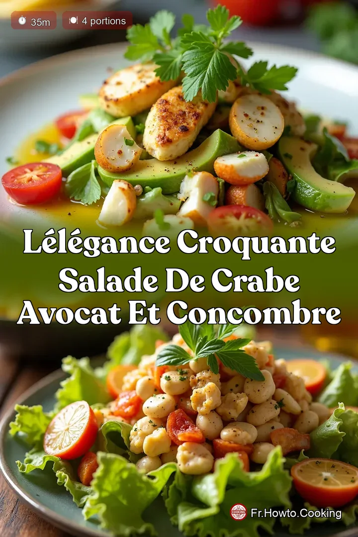 LÉlégance Croquante Salade de Crabe Avocat et Concombre