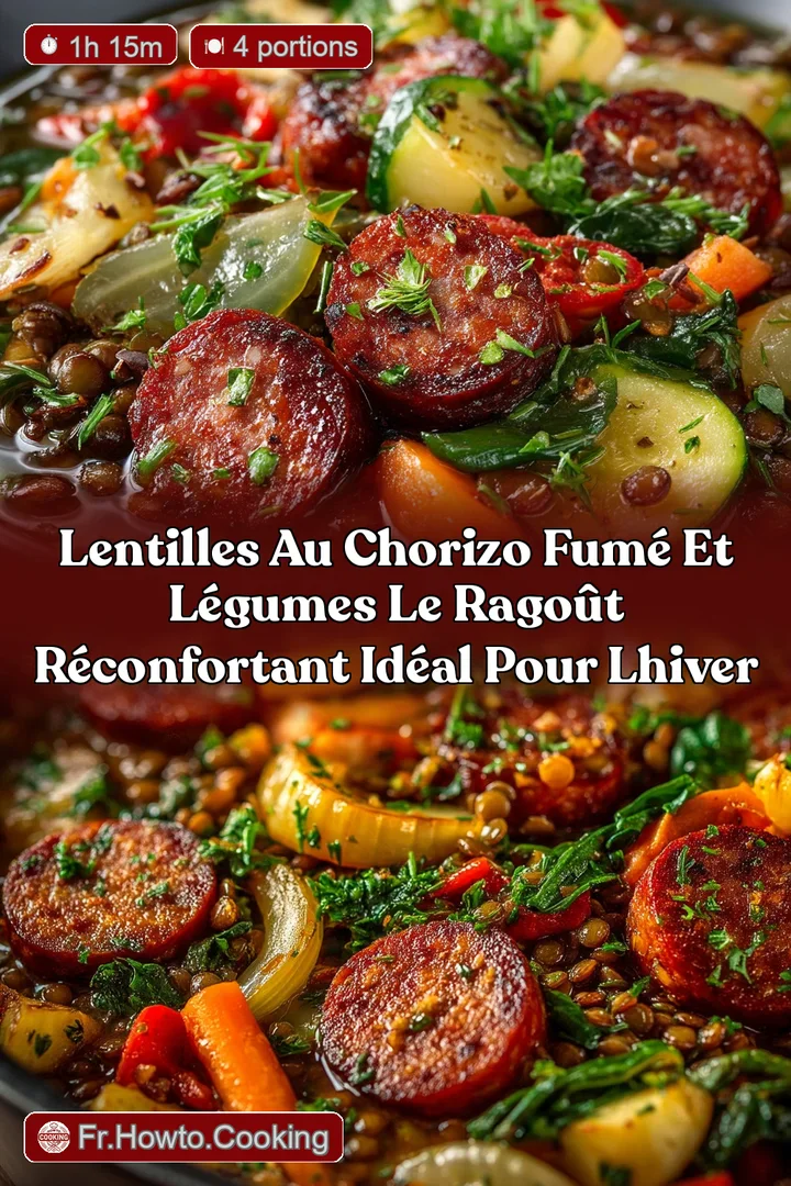 Lentilles au Chorizo Fum&eacute; et L&eacute;gumes Le rago&ucirc;t r&eacute;confortant id&eacute;al pour lhiver