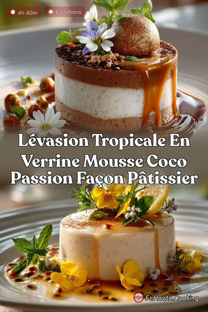 Lévasion tropicale en verrine Mousse Coco Passion façon pâtissier