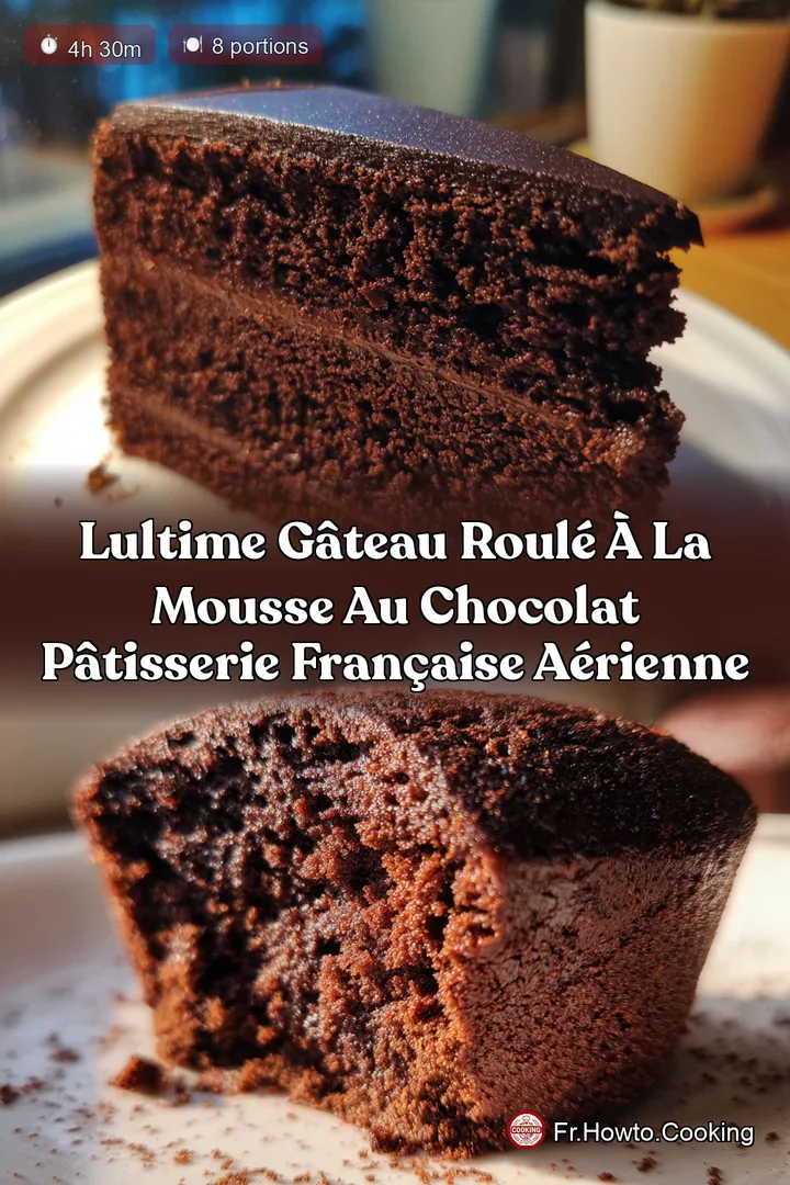 LUltime Gâteau Roulé à la Mousse au Chocolat Pâtisserie Française Aérienne