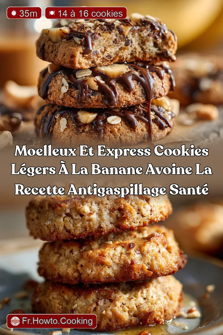 Moelleux et express Cookies L&eacute;gers &agrave; la Banane Avoine La recette antigaspillage sant&eacute;