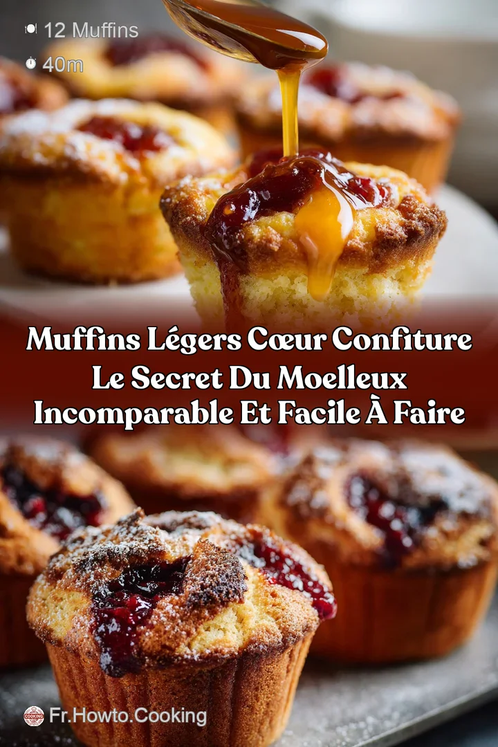 Muffins L&eacute;gers C&oelig;ur Confiture Le secret du moelleux incomparable et facile &agrave; faire