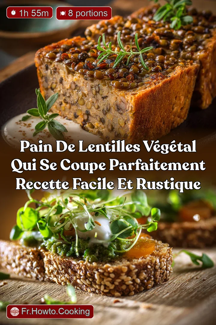 Pain de Lentilles V&eacute;g&eacute;tal qui se Coupe Parfaitement Recette Facile et Rustique