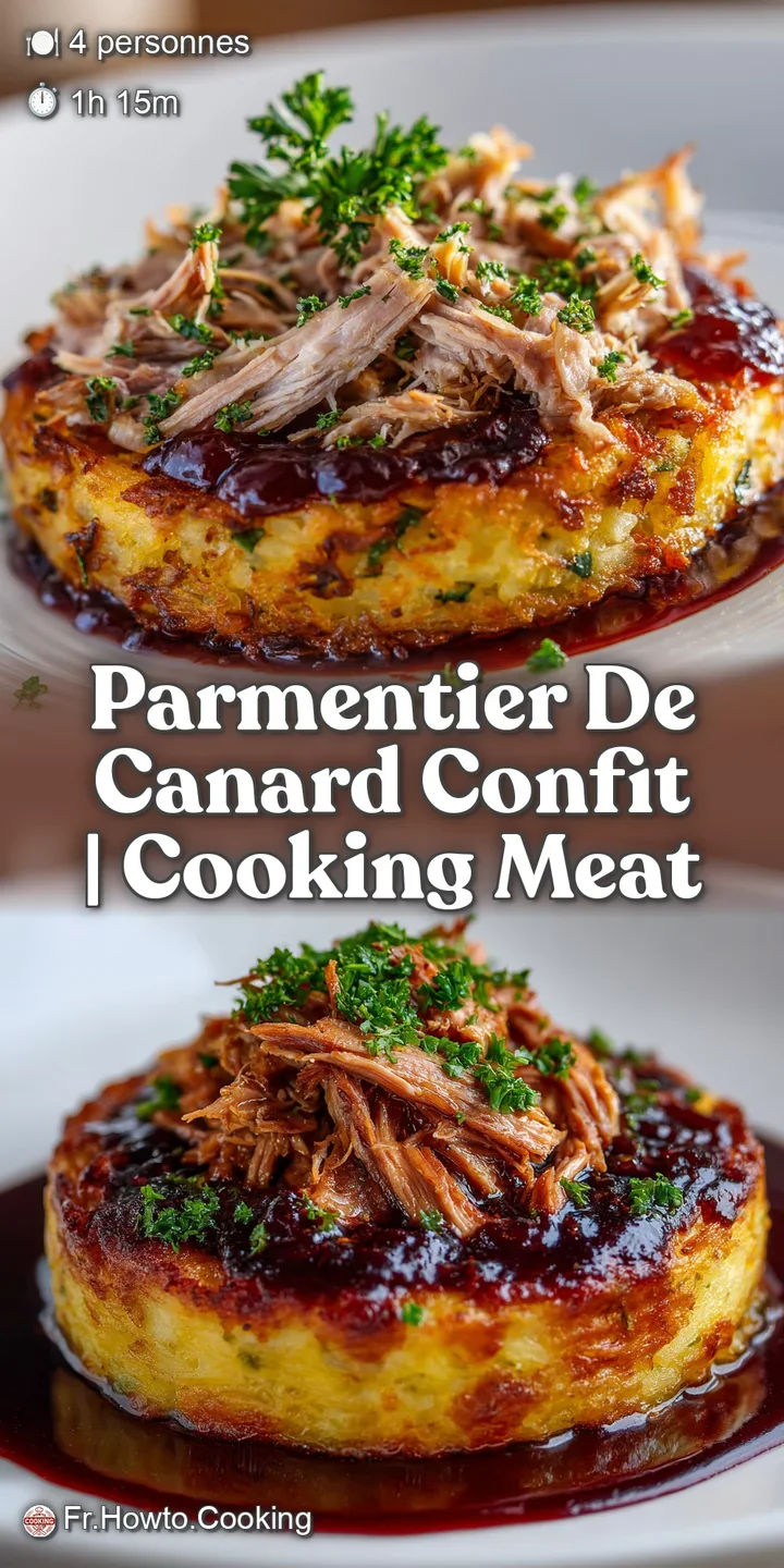 Gros plan sur la texture effiloch&eacute;e d'une viande juteuse sous une couche de pomme de terre onctueuse et bien dor&eacute;e.