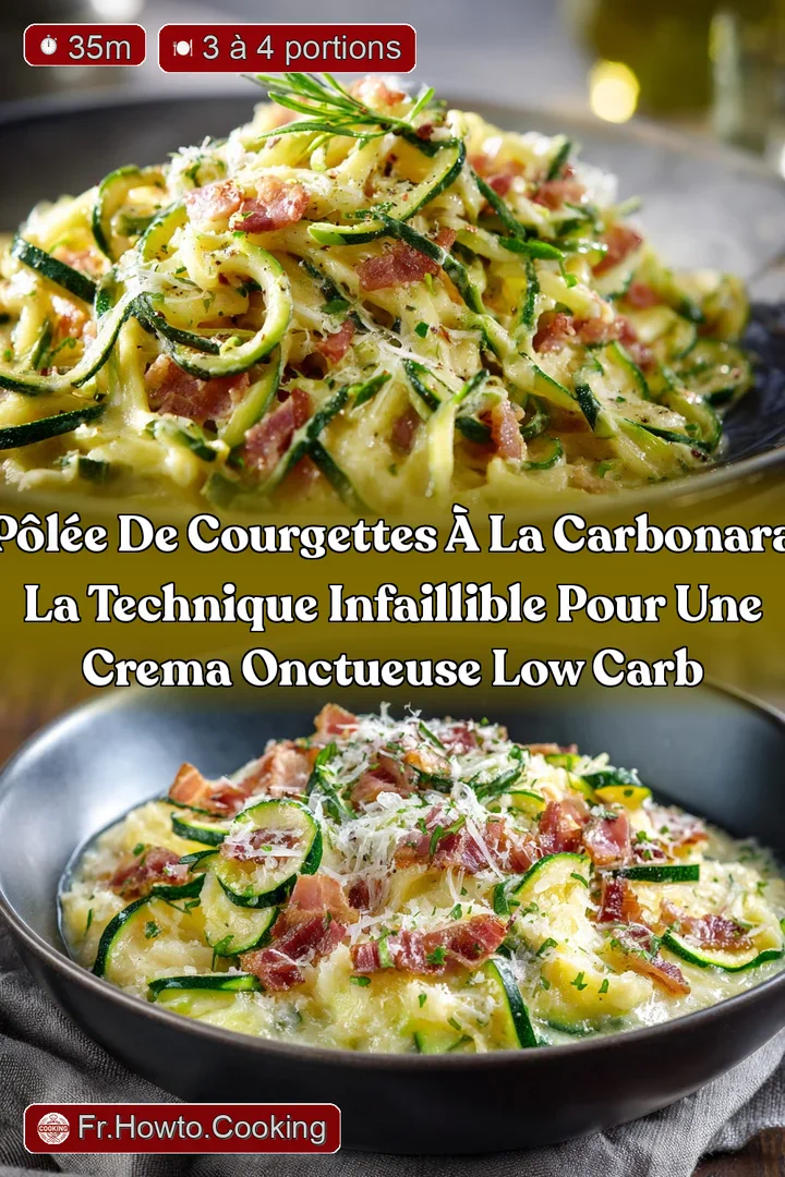P&ocirc;l&eacute;e de Courgettes &agrave; la Carbonara La technique infaillible pour une crema onctueuse Low Carb