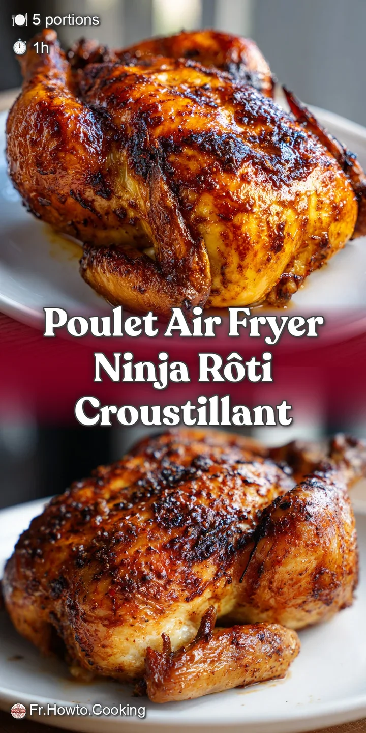 Close-up of air-fried chicken skin: deeply browned and scored, glistening with rendered fat, hints of pepper and savory sp...