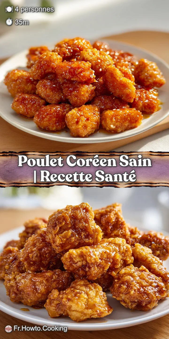 Macro shot of a crispy glazed chicken piece showing a shimmering, sticky red sauce and toasted sesame seeds.