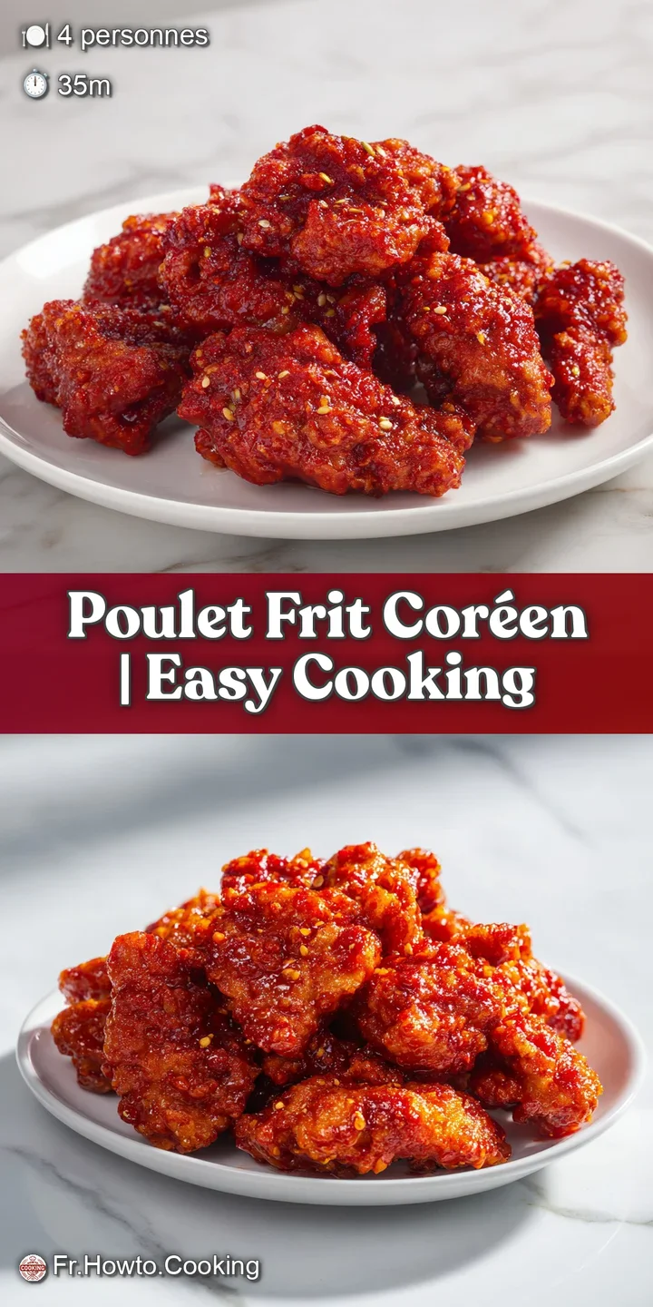 Close-up of sticky, glistening fried chicken with a crunchy crust and a drop of honey-soy glaze dripping down.