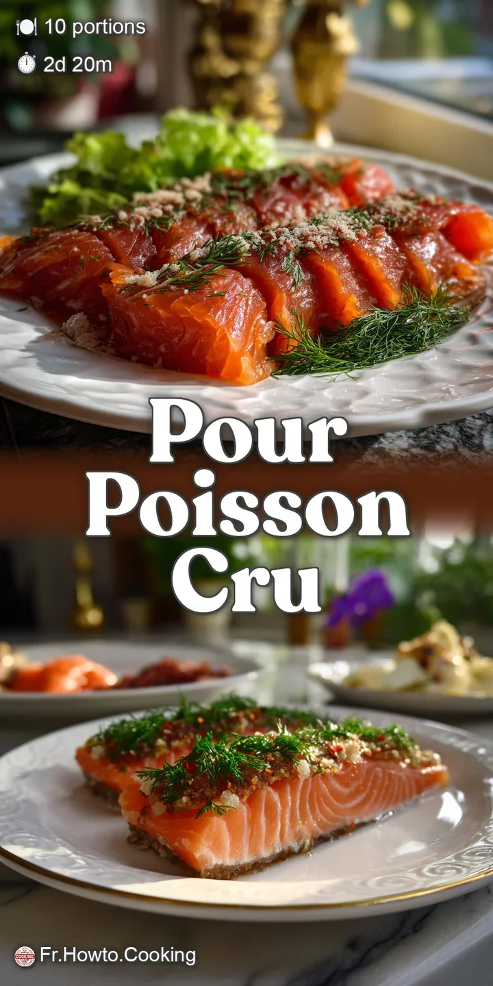 Close-up of tender salmon gravlax, showcasing its marbled texture, contrasted with bright green dill, hinting at a fresh, ...