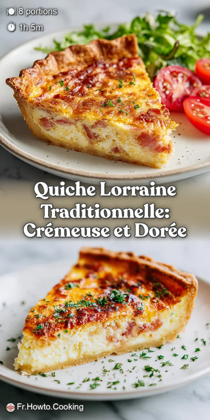 Close-up of warm, golden quiche Lorraine. Hints of bacon and creamy custard create an enticing and savory temptation.