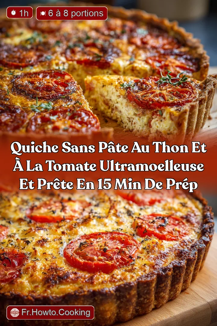 Quiche sans p&acirc;te au thon et &agrave; la tomate ultramoelleuse et pr&ecirc;te en 15 min de pr&eacute;p