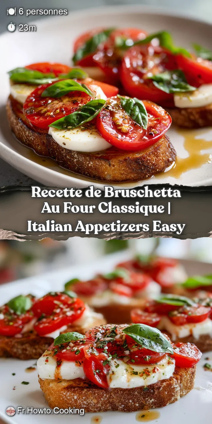 Close-up of baked bruschetta: bubbling cheese, juicy tomatoes, & fresh basil on crispy bread, showcasing inviting textures.