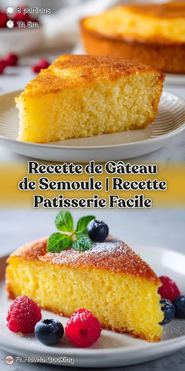 Close-up of a baked semolina cake, showing its delicate, porous texture and golden crust.