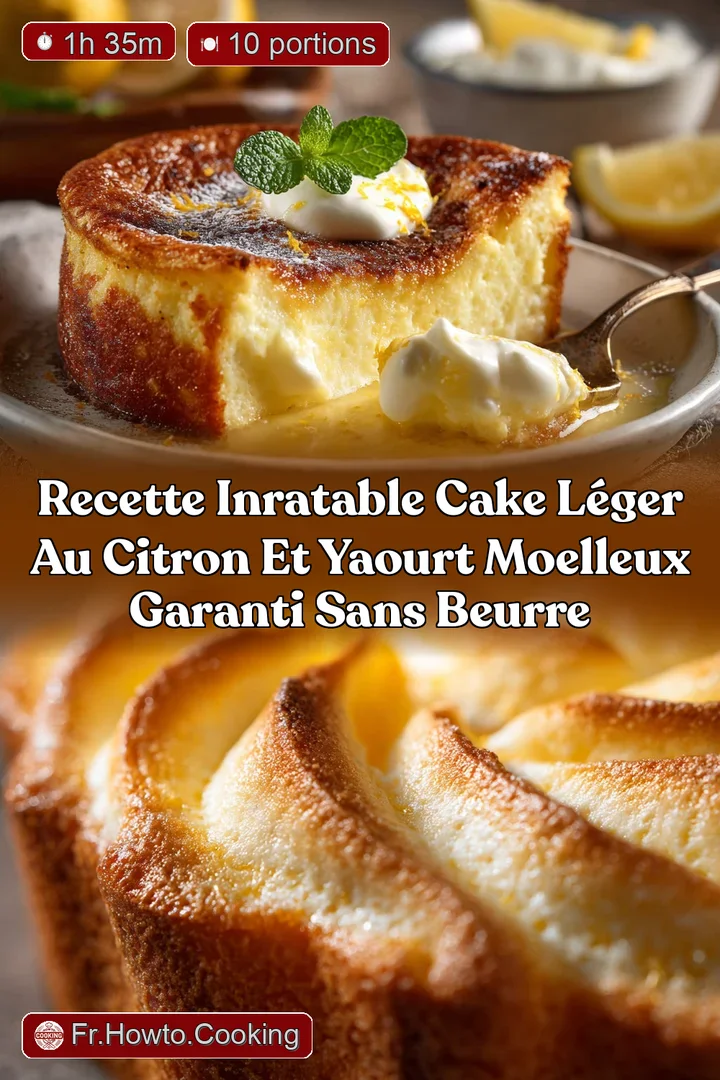 Recette Inratable Cake L&eacute;ger au Citron et Yaourt Moelleux Garanti Sans Beurre