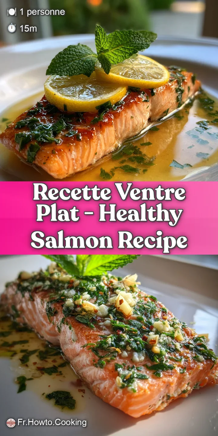 Close-up shows the flaky texture of lemon-infused salmon. Glistening surface invites a bite with bright greens & juicy lemon.