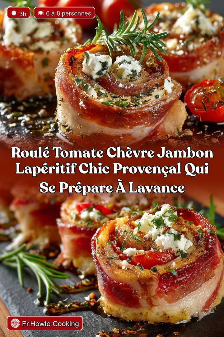 Roul&eacute; Tomate Ch&egrave;vre Jambon LAp&eacute;ritif chic proven&ccedil;al qui se pr&eacute;pare &agrave; lavance