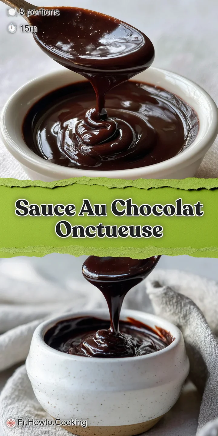 Close-up of intensely dark chocolate sauce, its smooth surface glistening with a tempting sheen. A promise of rich, velvet...