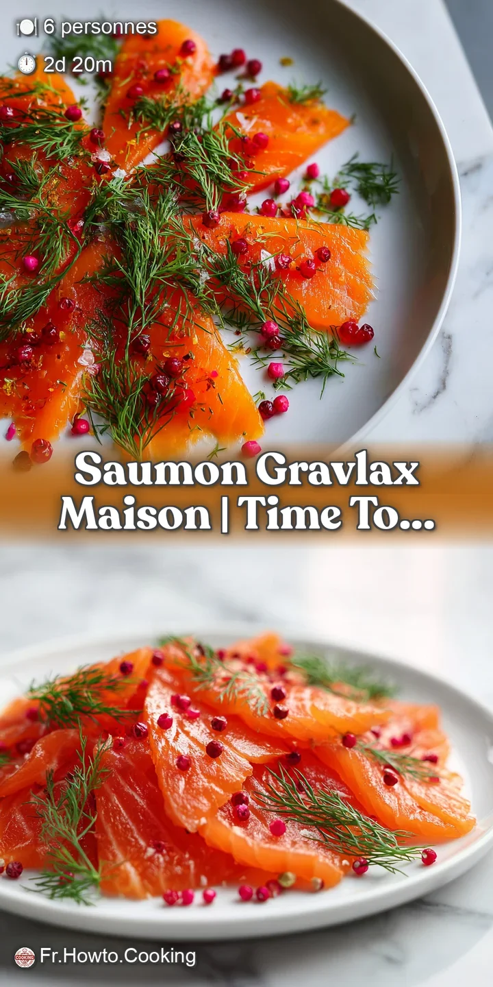 Gros plan sur la texture fondante et brillante du saumon corail, orn&eacute; de petits grains de poivre et d'herbes fra&icirc;ches.