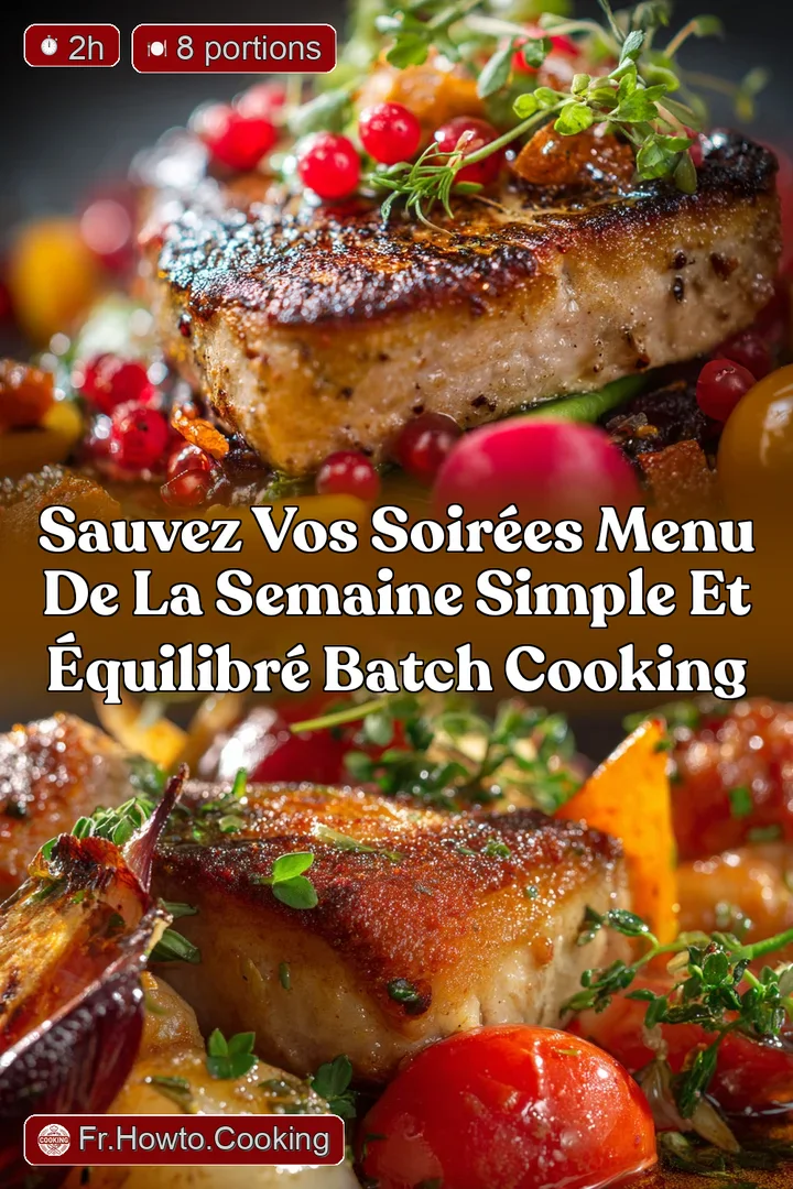Sauvez vos soir&eacute;es Menu de la Semaine Simple et &Eacute;quilibr&eacute; Batch Cooking