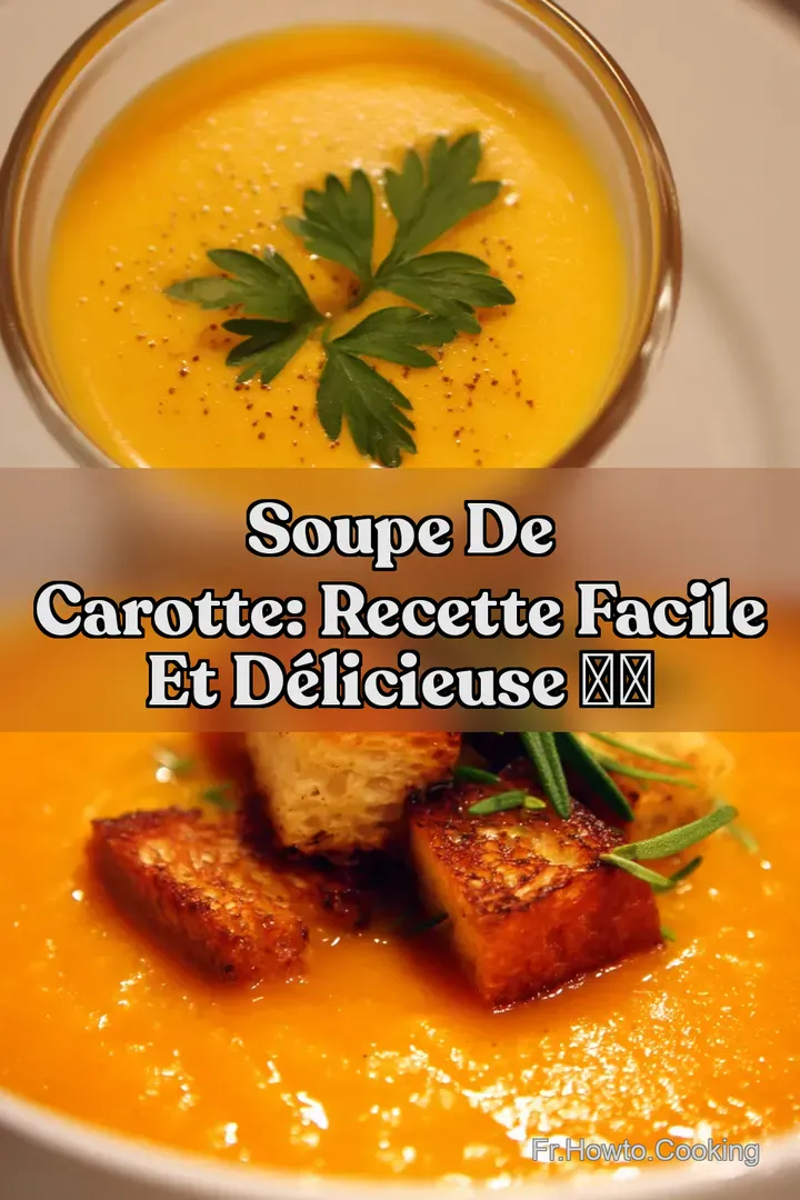 Soupe de Carotte: Recette Facile et D&eacute;licieuse ✨🥕
