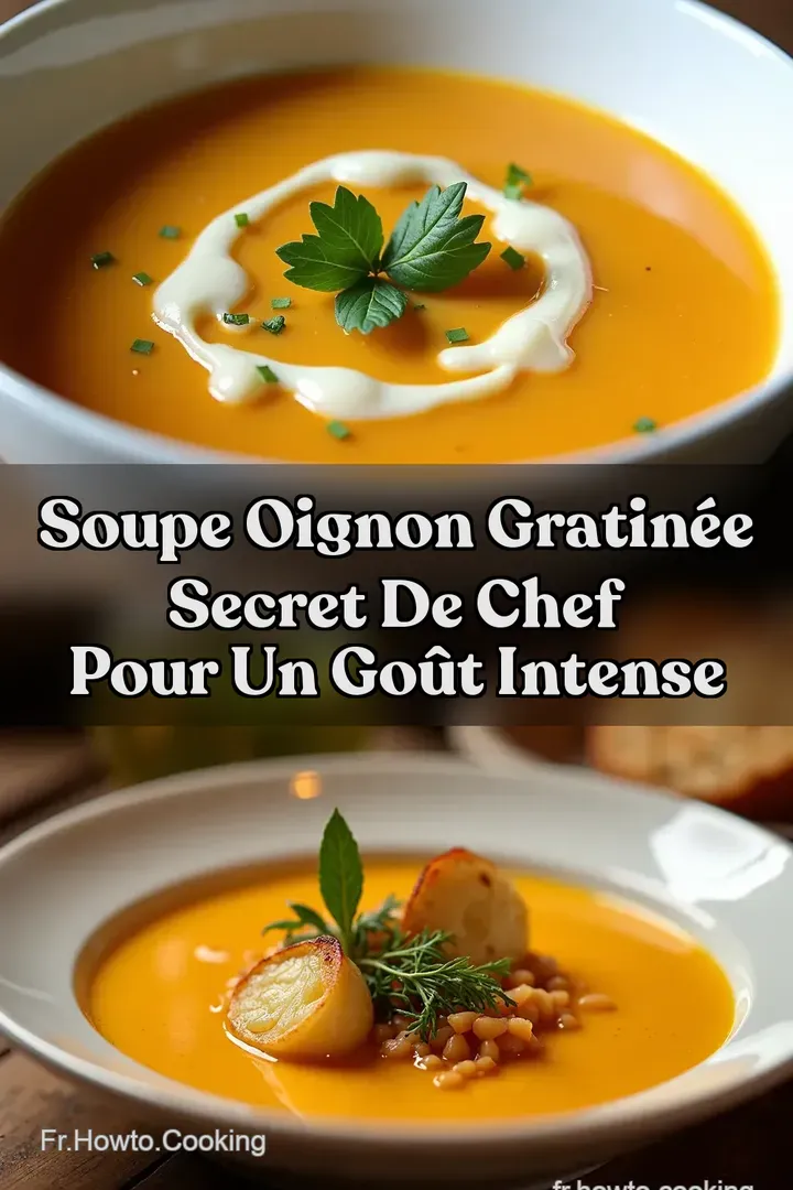 Soupe Oignon Gratin&eacute;e Secret de Chef pour un Go&ucirc;t Intense