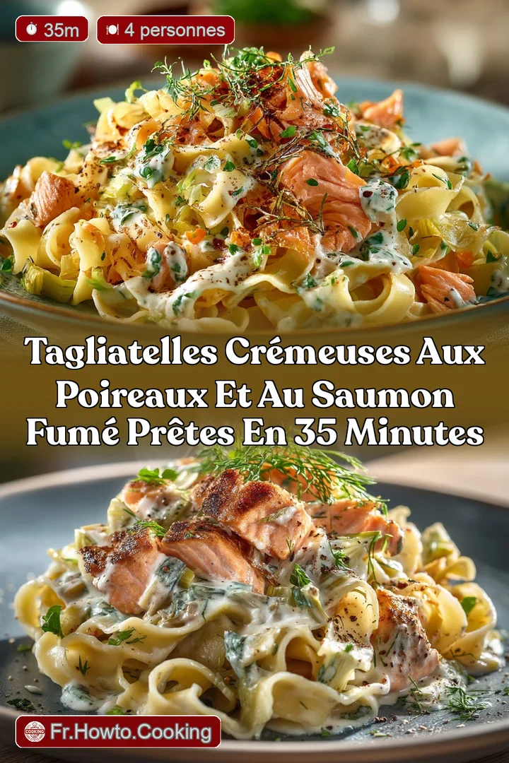 Tagliatelles Cr&eacute;meuses aux Poireaux et au Saumon Fum&eacute; Pr&ecirc;tes en 35 minutes