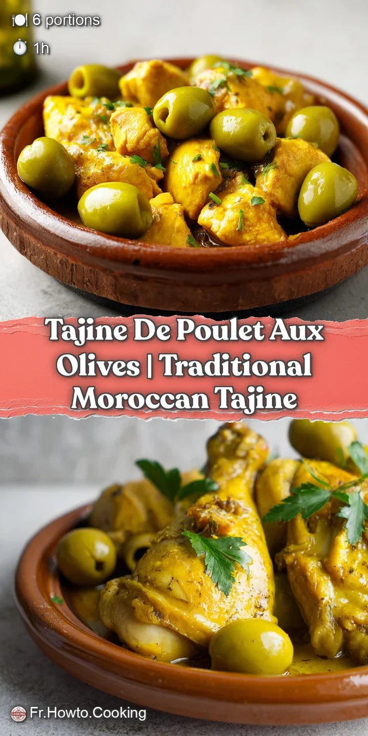 Zoom sur la texture tendre du poulet et le brillant des olives vertes dans une sauce chaude, onctueuse et dor&eacute;e.