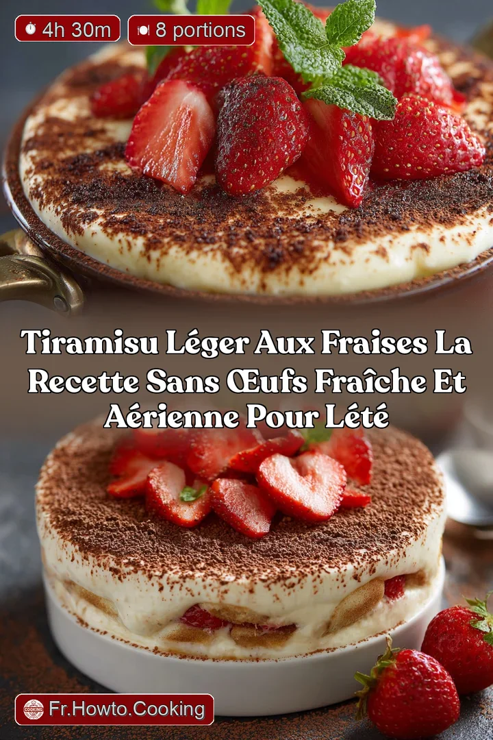 Tiramisu L&eacute;ger aux Fraises la recette sans &oelig;ufs fra&icirc;che et a&eacute;rienne pour l&eacute;t&eacute;